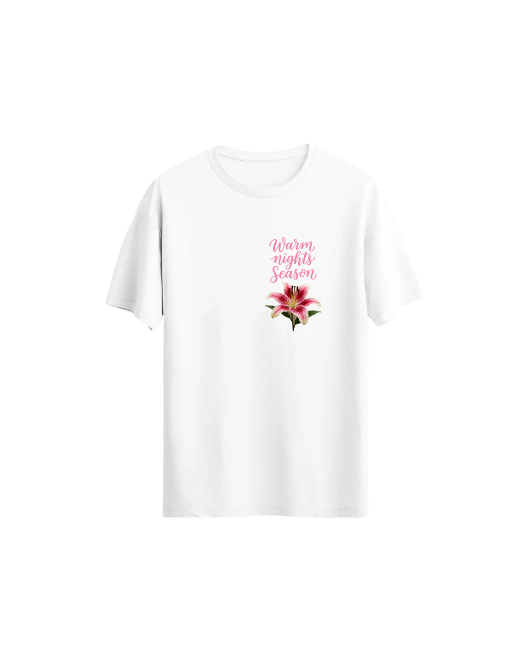 Pembe Zambak Tişört - Pink Lilyum Regular Tshirt