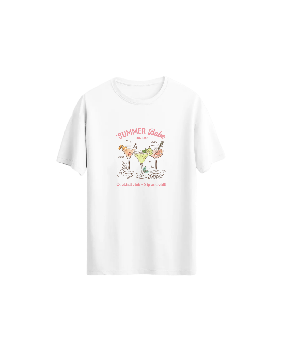 Yaz Keyfi Kokteyl Tişört - Summer Fun Cocktail Regular Tshirt