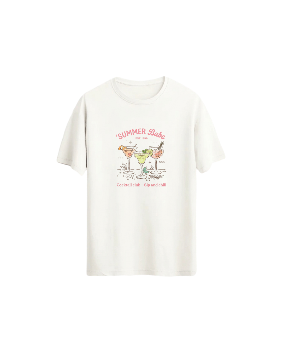 Yaz Keyfi Kokteyl Tişört - Summer Fun Cocktail Regular Tshirt