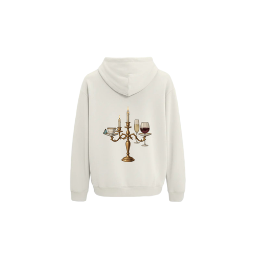 Altın Şamdan Baskılı Hoodie – Gold Candelabra